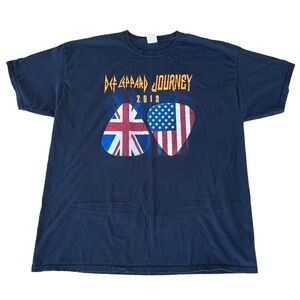 Def Leopard Journey 2018 Tour Concert T-Shirt Double Sided Merch 2XL Tour Dates
